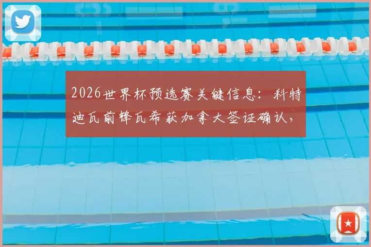 2026世界杯预选赛关键信息:科特迪瓦前锋瓦希获加拿大签证确认,将出战对阵德国队比赛